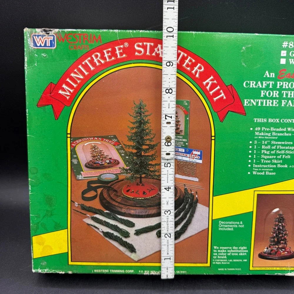 Vintage Westrim Crafts Mini Tree Starter Kit Christmas DIY Green Beaded w/ Stand - Picture 12 of 12